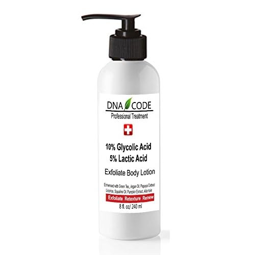Skin Care Magic Lotion- 10% Glycolic 5% Lactic Acid Exfoliatingl Body Lotion w/Green Tea, Argan Oil, Papaya, Licorice.