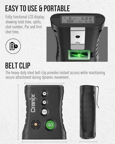 Professional Shot Timer for Shooting Competition - 0.01s Precision, Loud Buzzer & 4 Modes