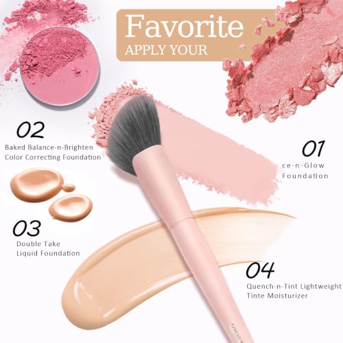 Lorvelane Matte Pink 12-Piece Professional Makeup Brush Set with Case