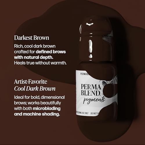 Perma Blend Darkest Brown Microblading Tattoo Ink 0.5 oz - Vegan, Skin-Safe, High-Quality Cosmetic Pigment