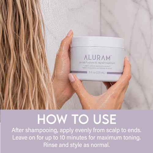 Aluram Purple Hydrate & Repair Hair Treatment for Silver & Color-Treated Hair - 11 Fl Oz