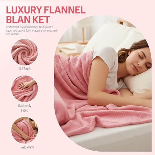 Self Care Spa Gift Set for Women - Cozy Blanket, Eye Mask, Fuzzy Socks & Tumbler