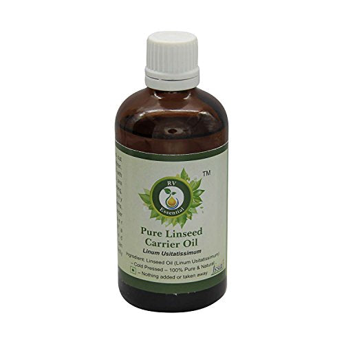 R V Essential Pure Linseed Carrier Oil 30ml (1.01oz)- Linum Usitatissimum (100% Pure and Natural Cold Pressed)