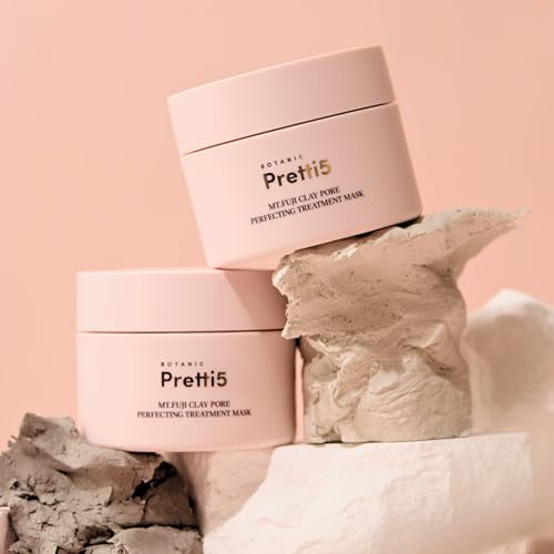 Pretti5 Botanic Mt. Fuji Clay Pore Perfecting Treatment Mask Pore Purification Skin Nourishment TCM Science-Led Innovation Vegan Sensitive Skin Safe 100g