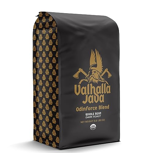 Death Wish Coffee Valhalla Java Medium-Dark Roast Whole Bean Coffee 80oz - Bold, Organic, Fair Trade