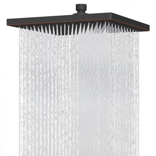 Hibbent 12-inch Square High Pressure Rain Shower Head Oil Rubbed Bronze, cUPC Certified