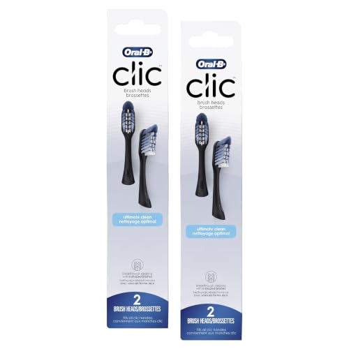 Oral-B Clic Toothbrush Replacement Heads - Pack of 4 - Black Refills (Variation of THIS listing)