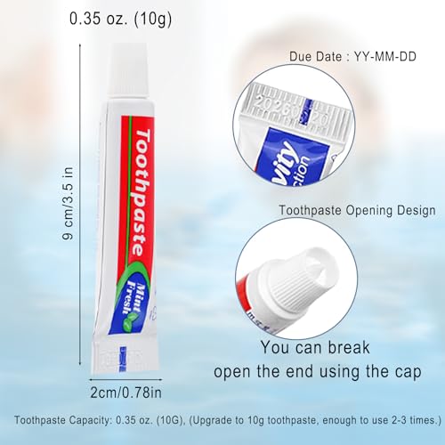 HAIFOTRVA 200 Pack Travel Size Mini Toothpaste Tubes - Extra Small 0.35oz, Mint Flavor