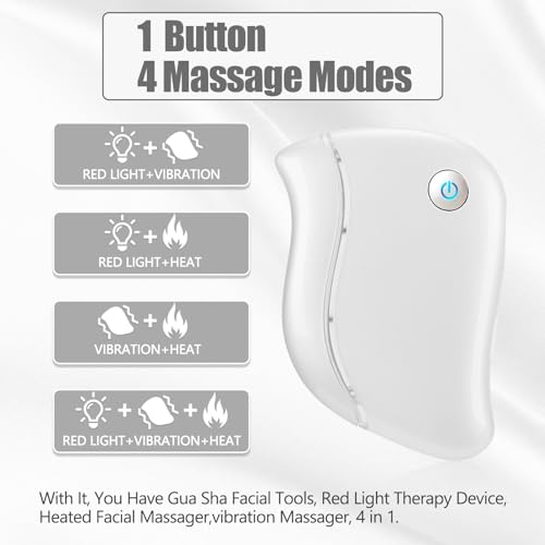 Heated Electric Gua Sha Tool for Facial & Body Massage, 4-in-1 Skin Care Device