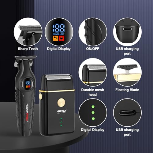 Hair Clipper and Shaver Set Professional Cordless Hair Trimmer for Men, Electric Beard Trimmers foil shavers, Barber Clipper Hair Cuttings Kit