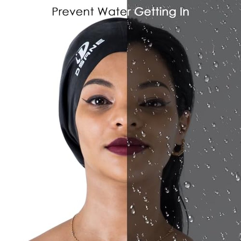 Dsane Extra Large Swimming Cap for Women and Men,Special Design Swim Cap for Very Long Thick Curly Hair&Dreadlocks Weaves Braids Afros Silicone Keep Your Hair Dry