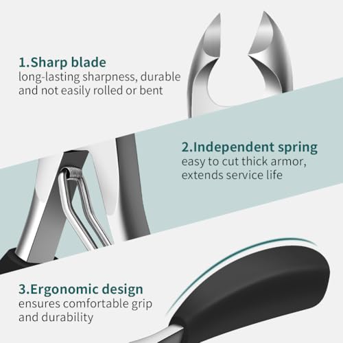 DEOU Heavy Duty Large Opening toenail Clippers, Suitable for Embedded Growth and Rough Nails, Home Pedicure Tools for Men, Women, Elderly Newly Upgraded Stainless Steel (Nail Clippers+Gift Box)