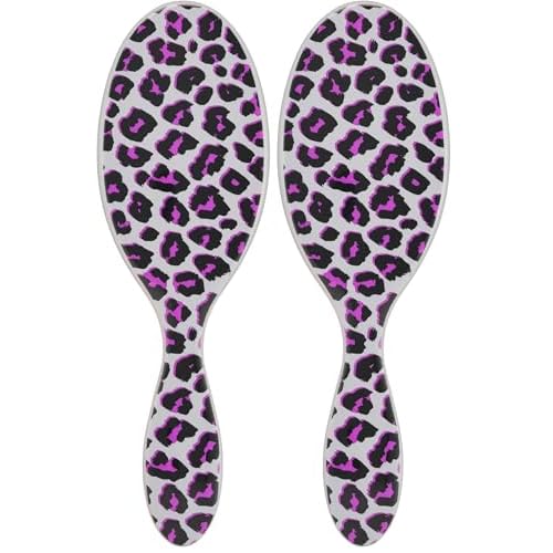 Wet Brush Original Detangler Brush - Pink Leopard, Safari - All Hair Types - Ultra-Soft Bristles Glide Through Tangles with Ease - Pain-Free Comb for Men, Women, Boys & Girls (Pack of 2)