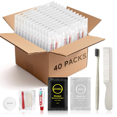 7 Inch Travel Toiletry Kit Bulk Pack of 40 for Homeless & Travel