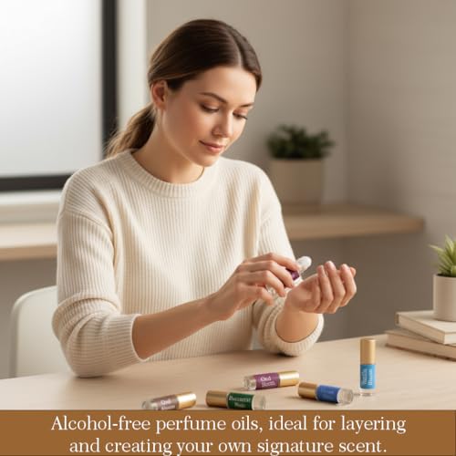 Perfume Discovery Set with 7 Travel Size Fragrance Oils - Layering & Long-Lasting Scents for Women & Men