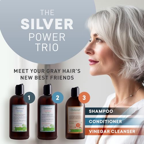 Gray Hair Kit with Shampoo Conditioner Vinegar Rinse Natural Brightening
