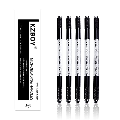 Microblading Handles Set with Double Black Sides - 10PCS Professional Cosmetic Tool