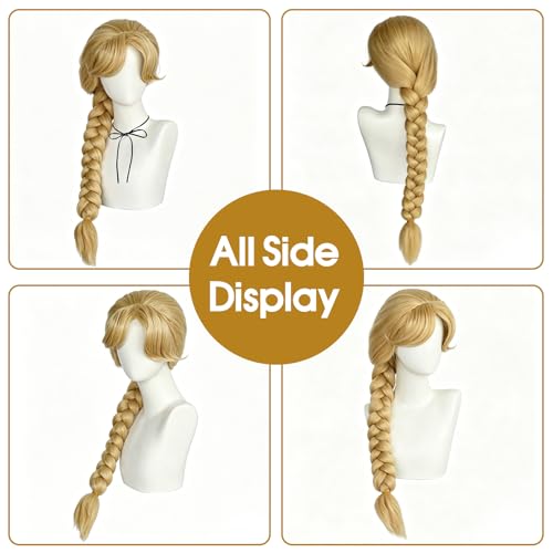 Braid Blonde Long Anime Wig - Princess Braided Hair for Cosplay & Parties (Variation of Braid Blonde)