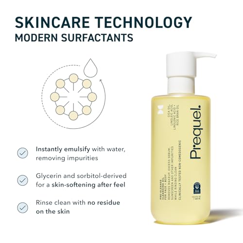 Prequel Skin Pre-Gleanse Oil Cleanser for Face 13.5oz - Gentle Double Cleansing Oil