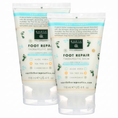 Foot Repair Balm 4 Fl Oz Earth Therapeutics Pack of 2 - Nourishing Heel & Foot Moisturizer