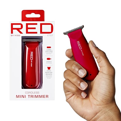 Red by Kiss Mini Cordless Hair Clipper & Grooming Organizer Bag