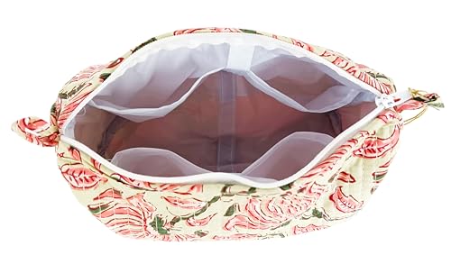 Beige 3-Piece Makeup Organizer Bag Set with Zipper Closure - Travel Cosmetic Bags