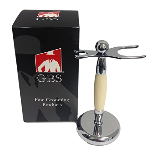 Dual Razor and Brush Stand - Ivory, 6 Inch Grooming Organizer