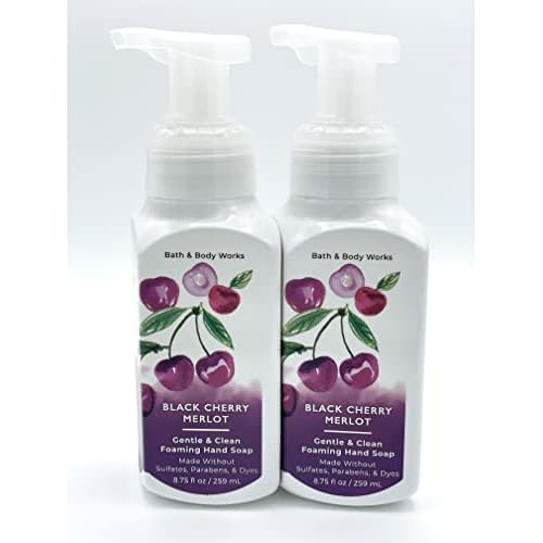 Bath and Body Works Gentle Foaming Hand Soap, Black Cherry Merlot 8.75 Ounce (2-Pack)