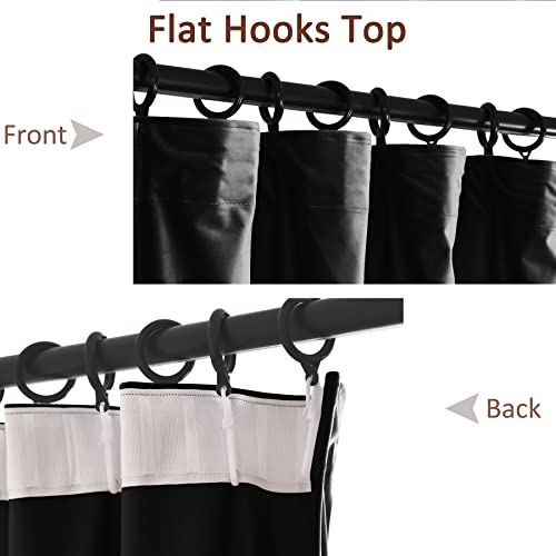 Fcosie Home Theater Curtains Velvet Darkening Drapes Black 100W x 96L - Variation Black + No Liner