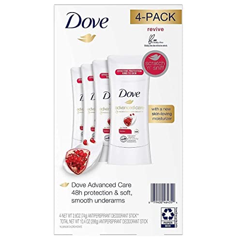 Dove Advanced Care Antiperspirant Deodorant Stick 2.6 oz Pack of 4 for Women