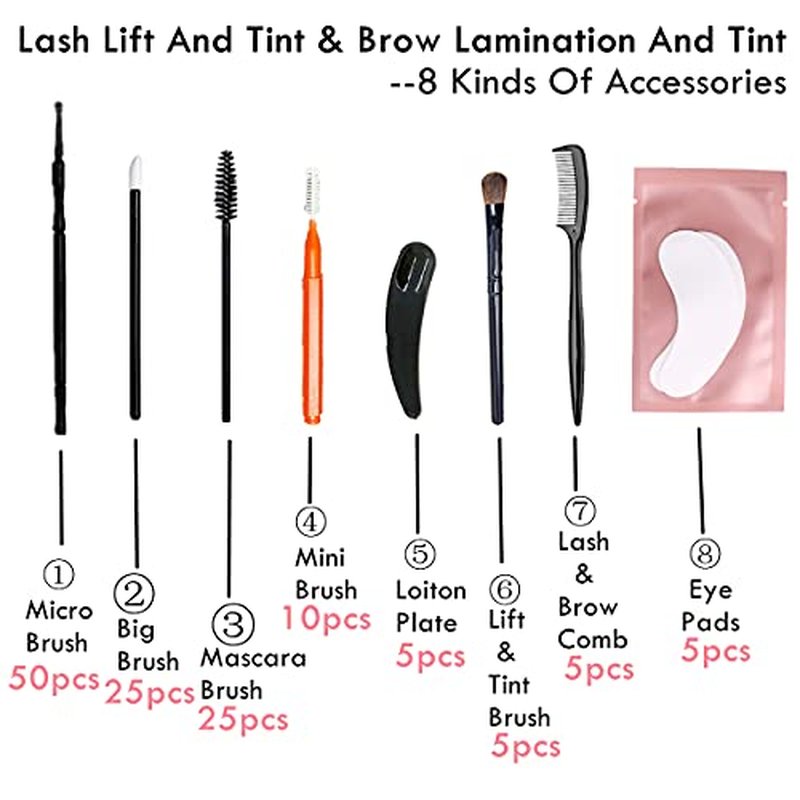 Libeauty Lash Lift And Tint Tools, Lash Lifting supplies, Brow Lamination Tools, DIY Eyelash Lifting Accessories At Home, Full Lash and Brow Brush Kit (Lash And Brow Accessories For Lift and Tint)