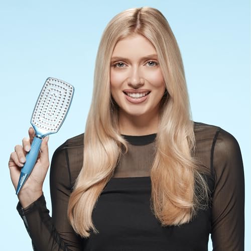 Vented Paddle Brush for Blow-Drying - Nano Titanium Ceramic Coated, Frizz Control