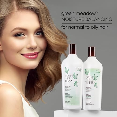 Bain de Terre Green Meadow Balancing Shampoo 33.8 Fl Oz - Gentle, Paraben-Free Hair Cleanser with Argan & Monoi Oils