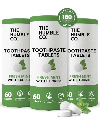 Chewable Toothpaste Tablets with Fluoride - Mint - The Humble Co. - Pack of 180
