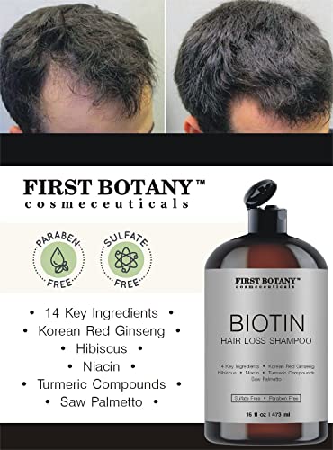 First Botany Hair Regrowth Shampoo with DHT Blockers - 16 fl oz Pack of 2 - Men & Women
