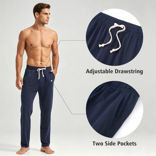 Amy Coulee Men's Navy X-Large Cotton Yoga & Workout Sweatpants with Pockets