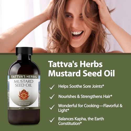 Unrefined Cold-Pressed Mustard Seed Oil for Hair & Skin - 16oz