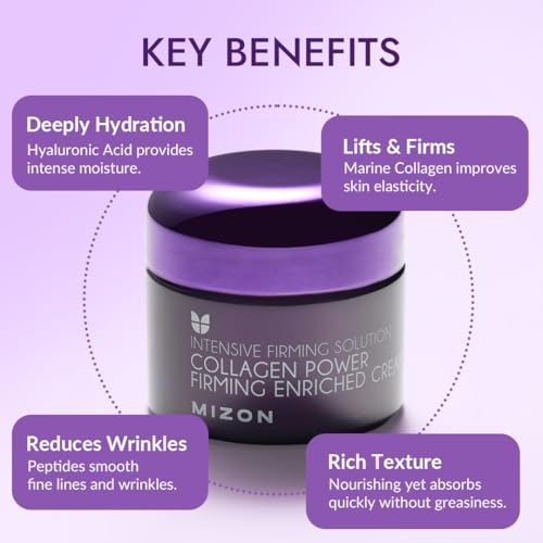 MIZON Collagen Power Firming Enriched Cream - Anti-Aging Moisturizer for Skin Elasticity