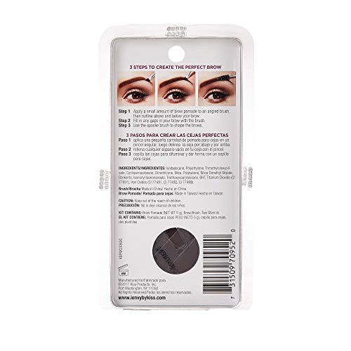 iEnvy by KISS All-In-One Brow Pomade Ebony KBPM03 Waterproof Long Lasting Mirror Cap Stencils Included