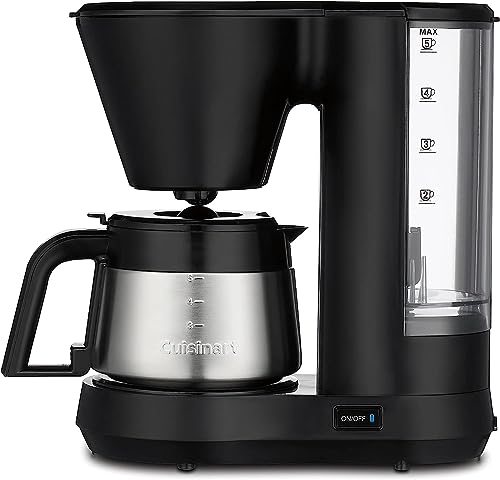 Cuisinart 5-Cup Coffee Maker with Stainless Steel Carafe, Removable Water Reservoir