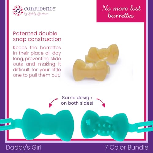 Assorted Kids Hair Bows with Double Snap Non-Slip Barrettes - 60 Pack, 6 Colors - Confidence