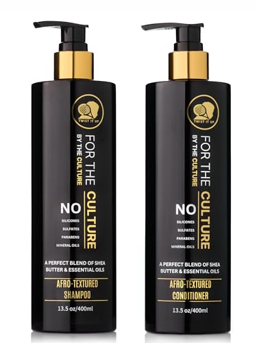 Moisturizing Shampoo & Conditioner Set for Afro-Textured Hair - Sulfate & Paraben-Free, Natural Ingredients