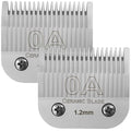 0A Ceramic Replacement Blade for Oster Clipper 3/64" (1.2mm) - Silver, 2 Pack