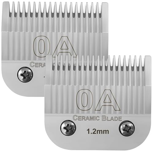 0A Ceramic Replacement Blade for Oster Clipper 3/64" (1.2mm) - Silver, 2 Pack