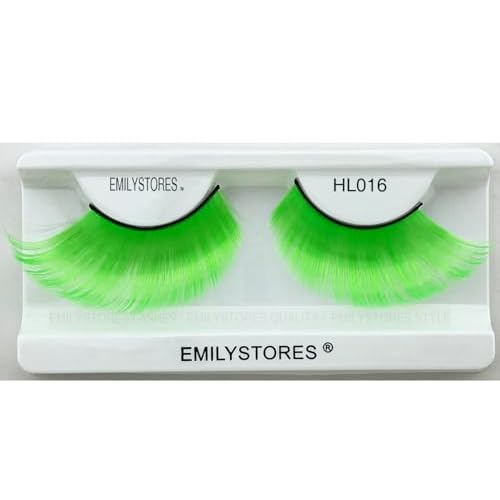 Dramatic Green False Eyelashes, Halloween Costume Shamrock Lashes 1 Pair for St. Patrick's Day (Green)