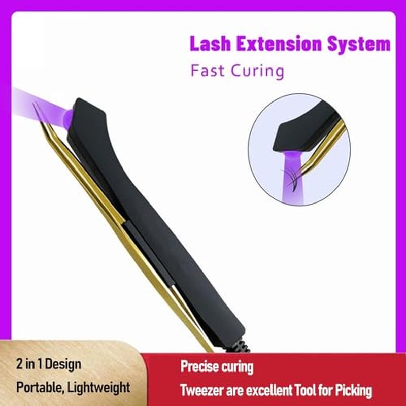 5W Lash Light Fast Curing 395-400nm, Aluminum Alloy, Foot Pedal, Eyelash Extension Nail Art UVs LED Craft Lamp with Control Switch, Multifunctional Tool