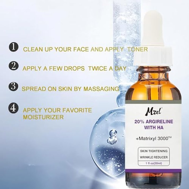 20% Argireline Serum with Matrixyl 3000 Pure Hyaluronic Acid For Face,With Vitamin C,Deep Wrinkle Reducer Anti Aging Tones Skin and Stimulates Collagen Peptides Serum For Face