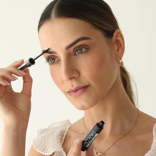 Palladio Brow Styler Clear Brow Gel, Innovative Formula, Holds and Grooms Brows, Brow Setter, Natural Look, Lightweight, Multi-Purpose Conditioning Formula, Doubles as a Clear Mascara