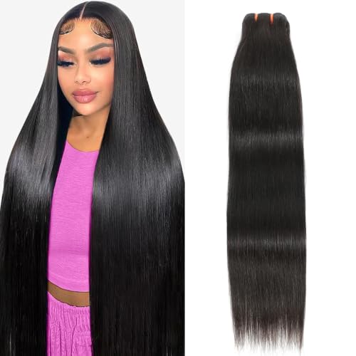 16 Inch Brazilian Straight Human Hair Bundles - Natural Black, 10A Virgin, Single Pack