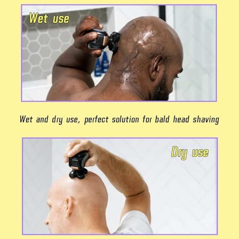 3PCS Head Shaver for freebird replacement blades, 5 Cutter Floating Head Waterproof Stainless Steel Blade for Bald Men Women Grooming, Head and Face Electric (Silver ¡¿ 3)